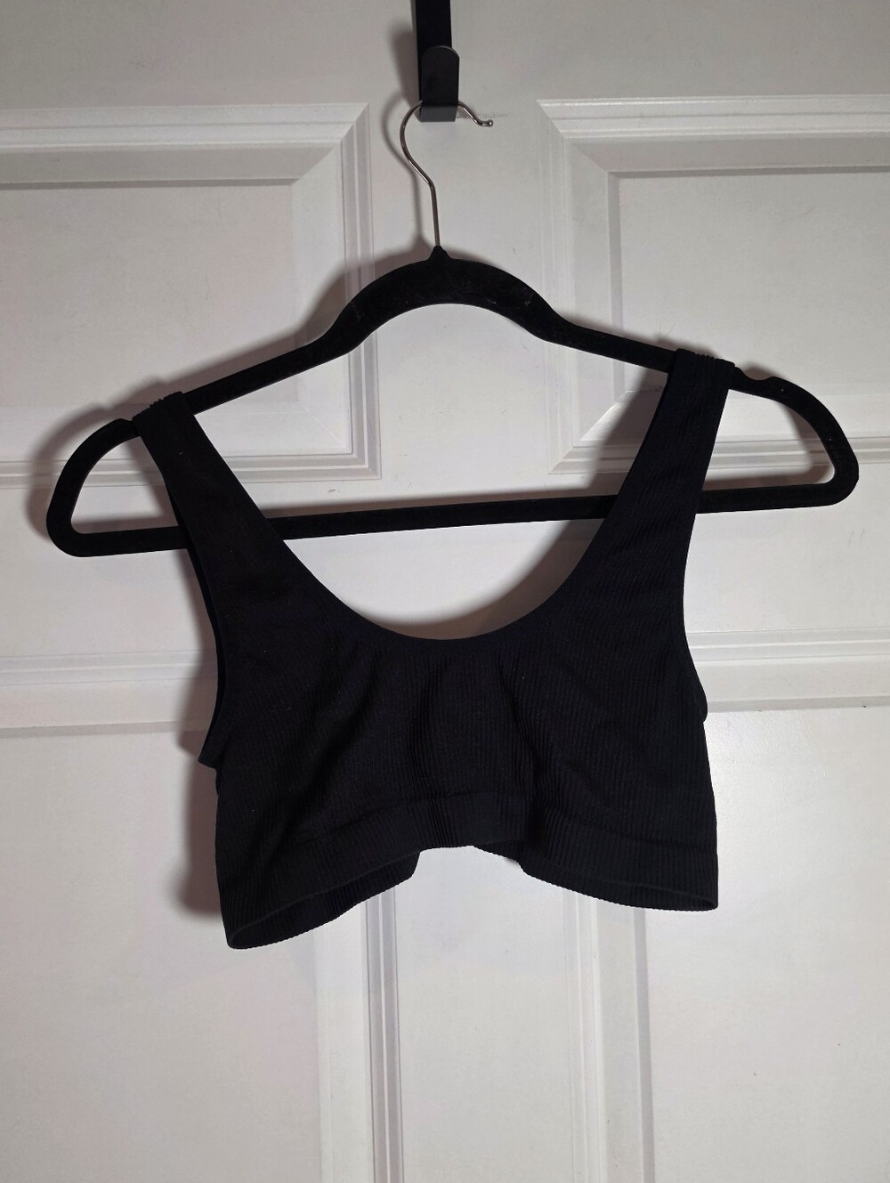Colsie Black Ribbed Scoop Neck Bralette M